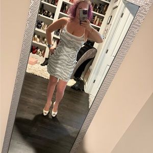 Akira Zebra Rhinestone Mini Dress L